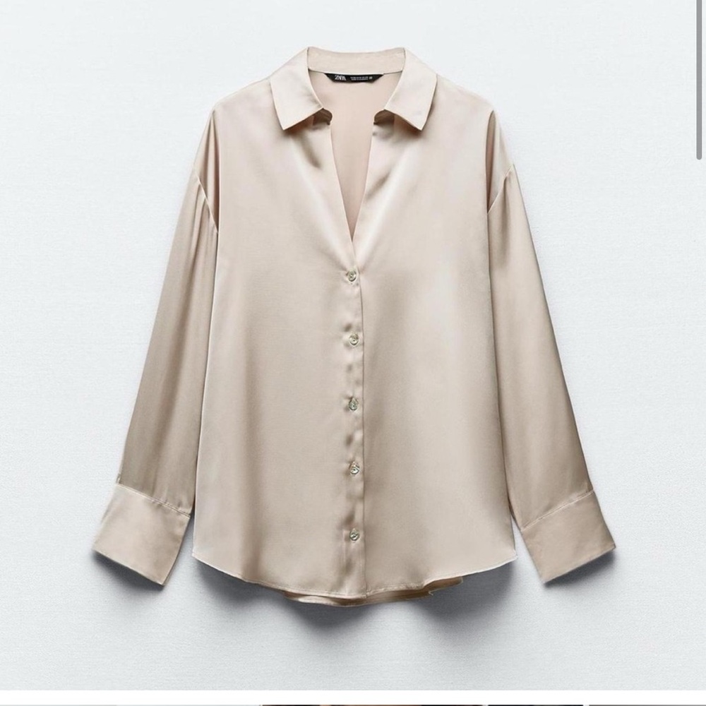 Zara silk button down size M